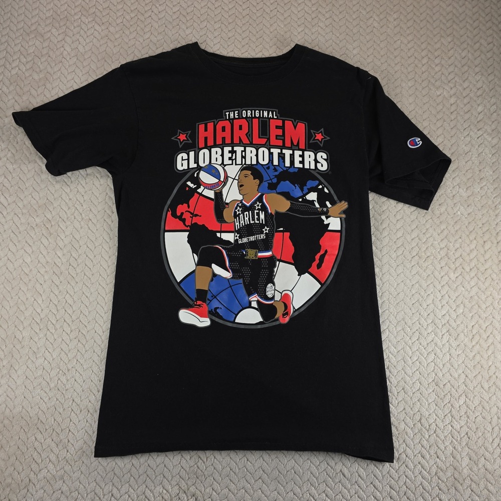 Champion Harlem Globetrotters World Tour Graphic T-Shirt Black Small S